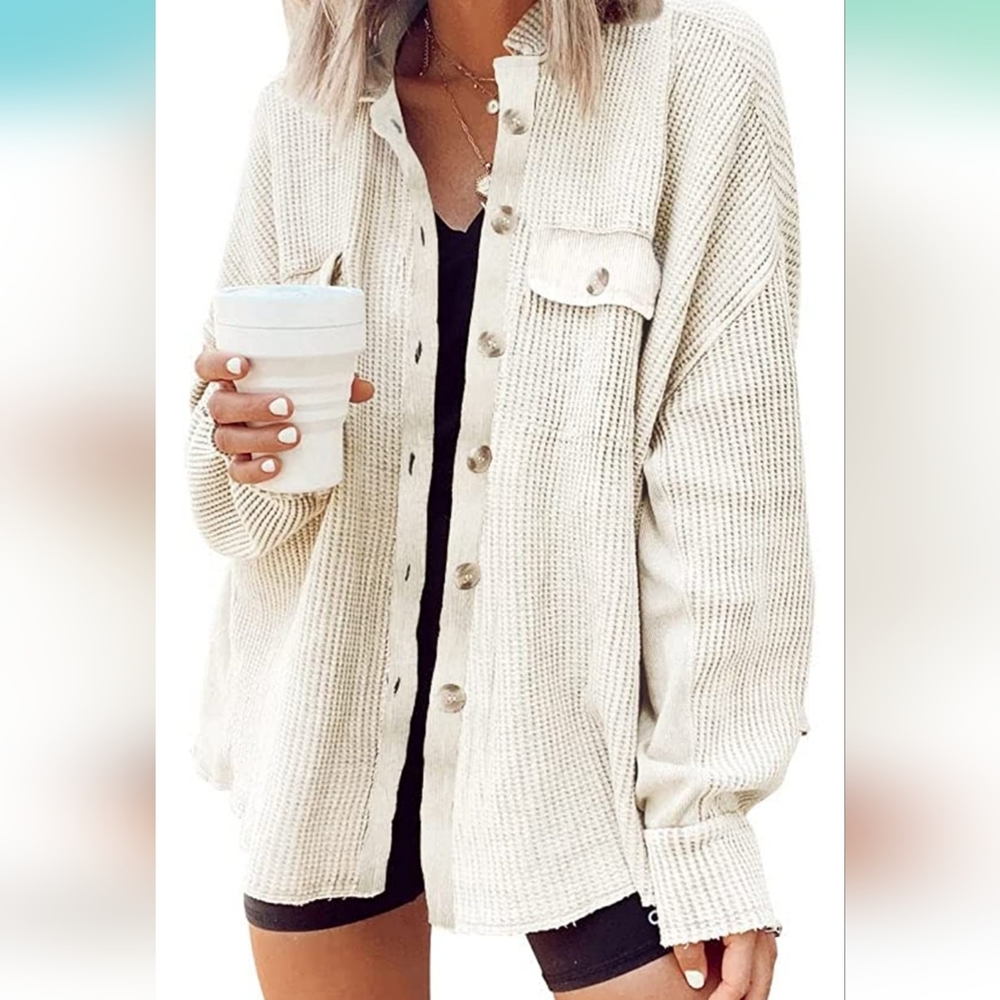 Womens Corduroy Button-Down Long Sleeve